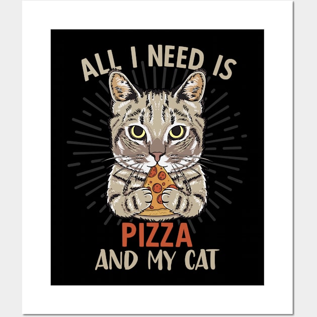 Cat and Pizza Wall Art by AmazingDesigns